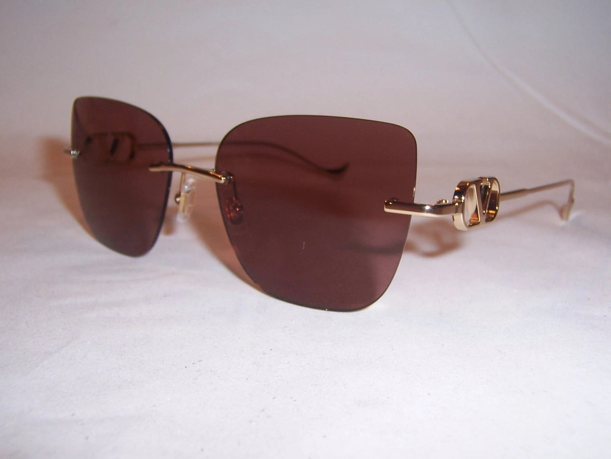 Valentino VG0033S-002 sunglasses in gold frame with brown lenses