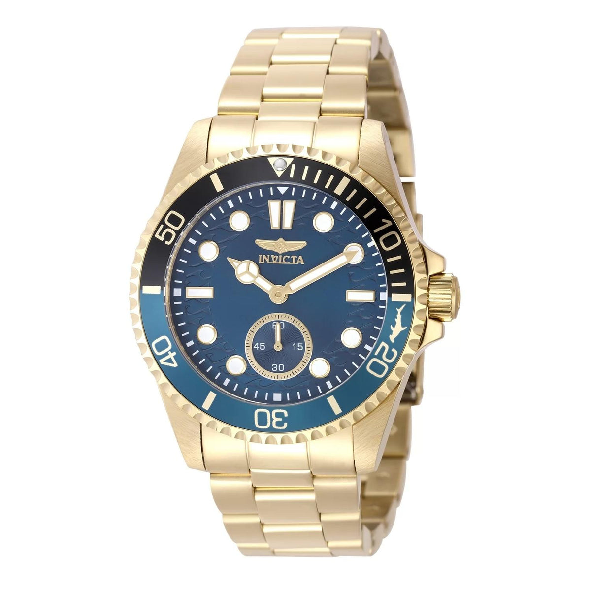 Invicta 49435 watch with blue dial and stainless steel band