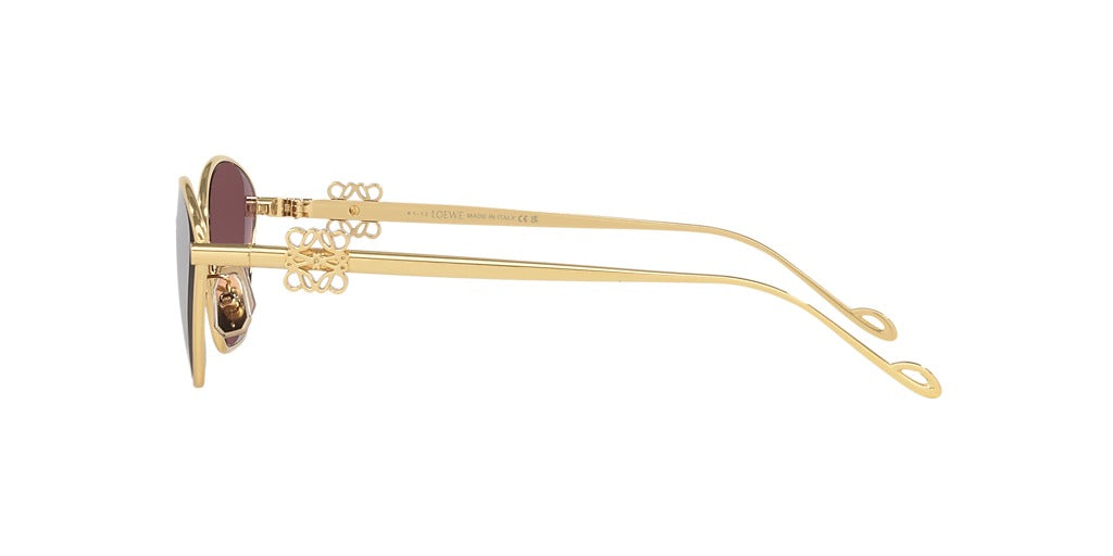 Loewe LW40115U-5730Y sunglasses in shiny endura gold frame with violet lenses