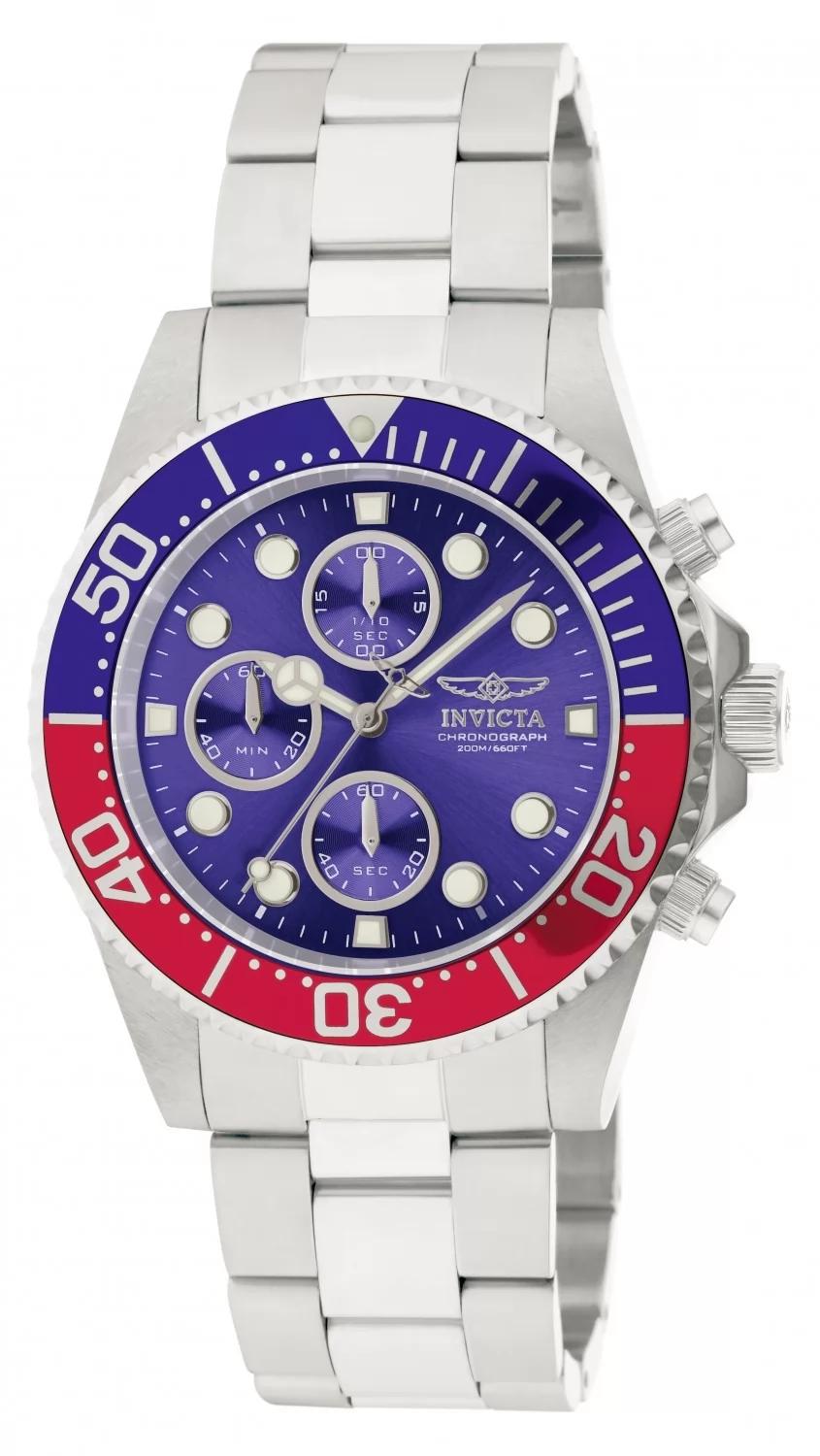 Invicta 1771 watch with blue dial and stainless steel band