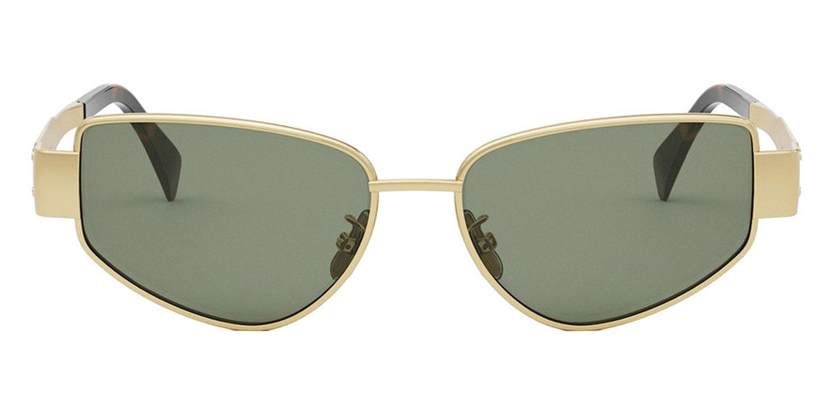 Celine CL40293U-5530N sunglasses in shiny endura gold frame with green lenses