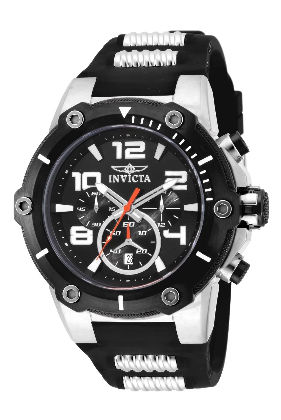 Invicta 17202 17202 Watch - Black Dial Polyurethane/Stainless Steel Band