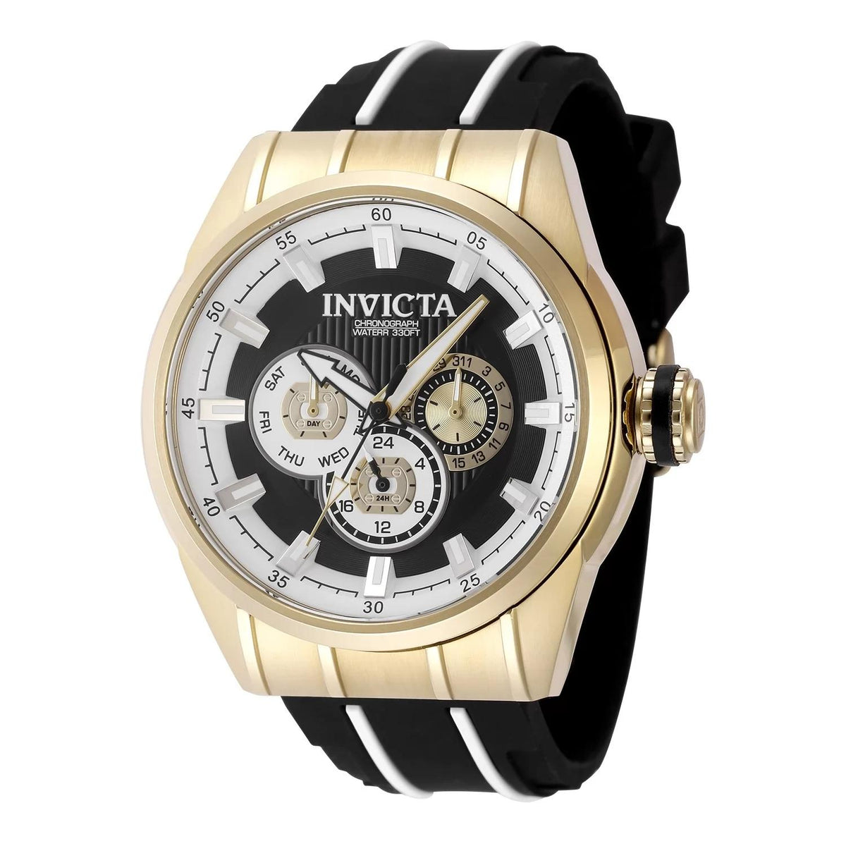 Invicta 49055 watch with black dial and silicon band