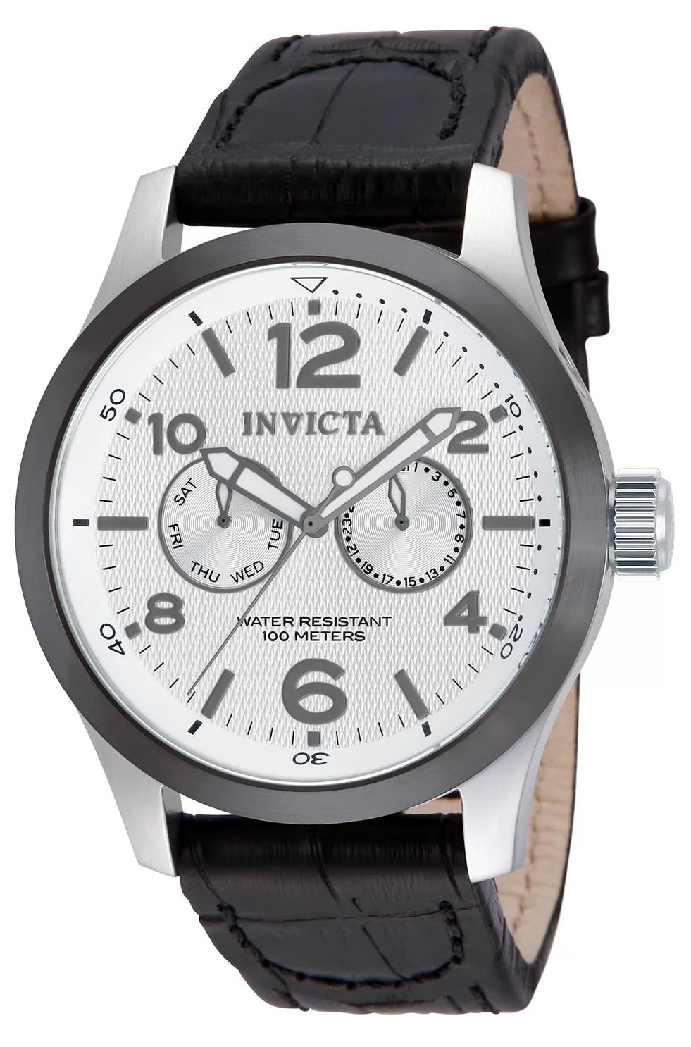 Invicta 13009 13009 Watch - Silver Dial Leather Band