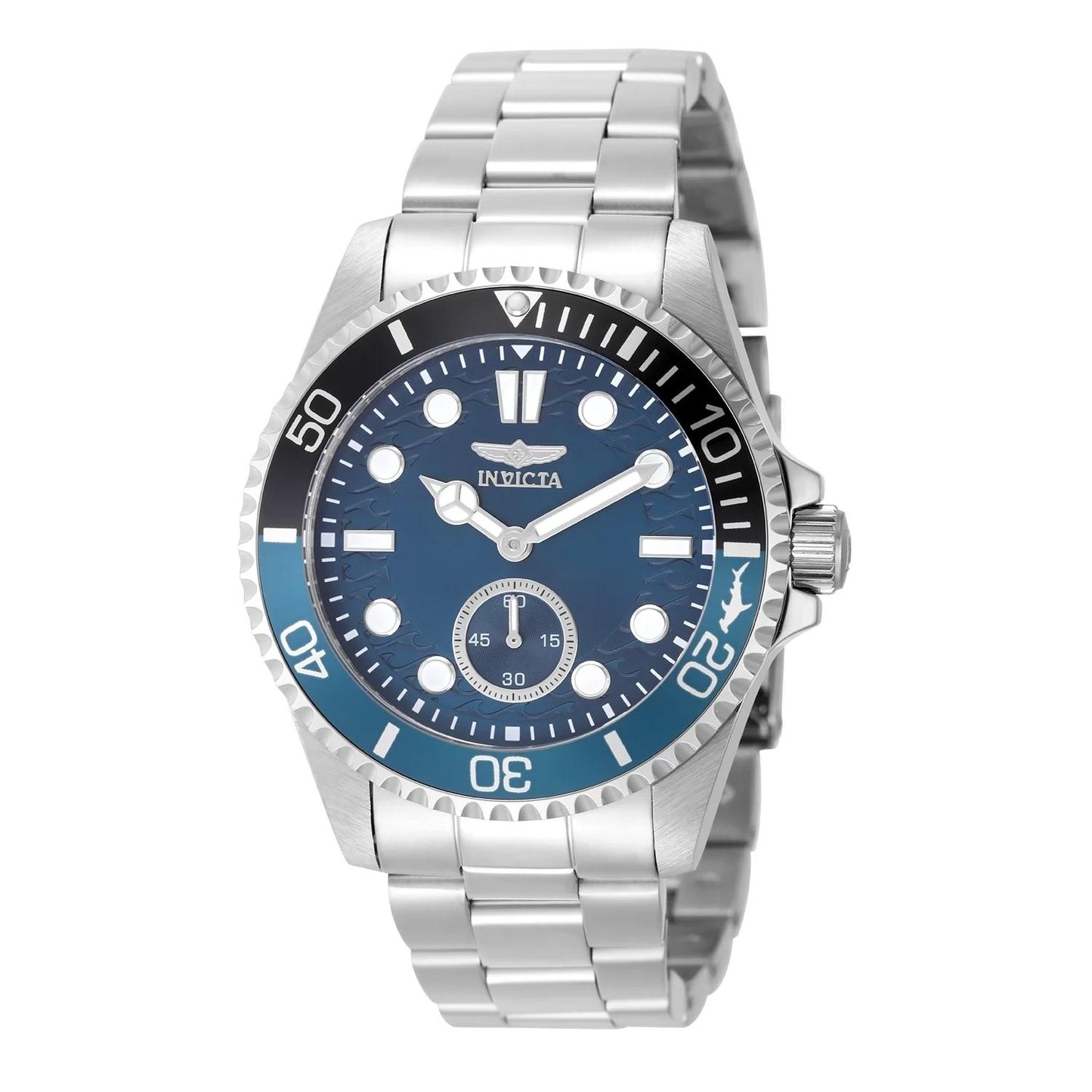 Invicta 49432 watch with blue dial and stainless steel band