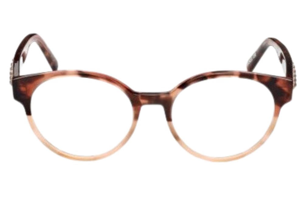 Swarovski SK5453-056-50 eyeglasses in havana frame with clear lenses