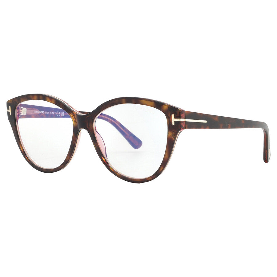 Tom Ford FT5954-B-056 eyeglasses in havana frame with clear lenses