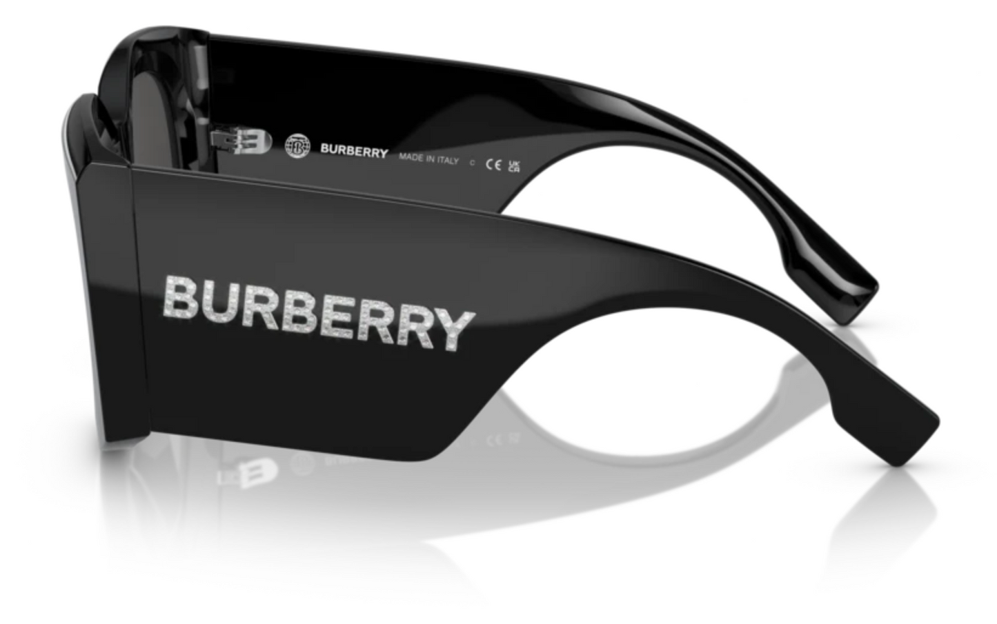 Burberry BE4388U-300187-55 sunglasses in black frame with grey lenses