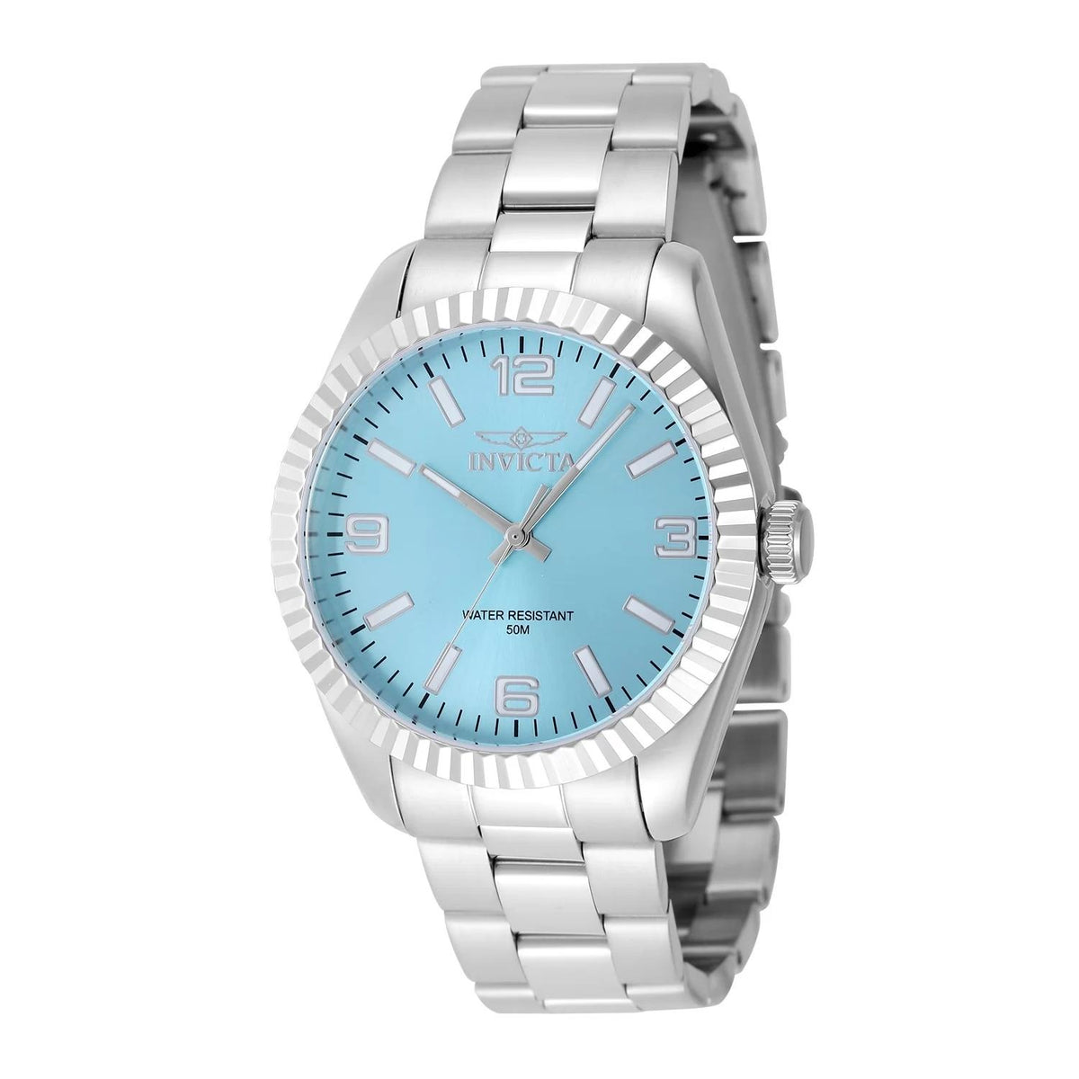 Invicta 48905 watch with blue dial and stainless steel band