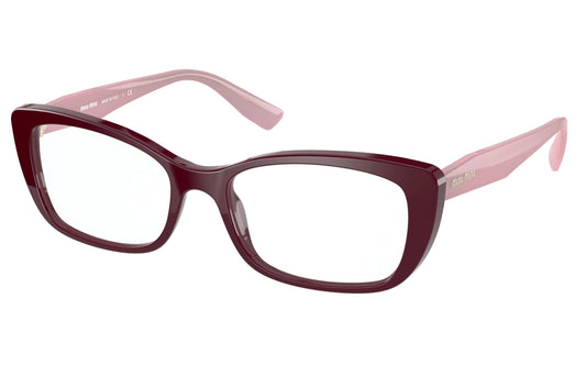 Miu Miu MU07TVA-USH1O1-53 eyeglasses in burgundi frame with clear lenses