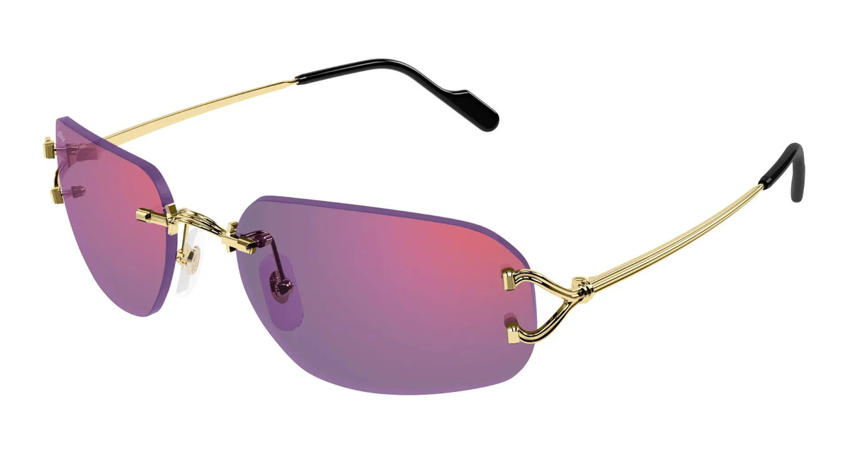 Cartier CT0663S-003 Gold Rectangular Sunglasses 58mm Sunglasses