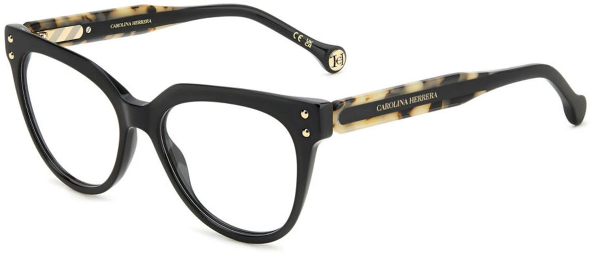 Carolina Herrera HER0224-TCB-52 Black White Havana Rectangle Eyeglasses 52mm Eyeglasses