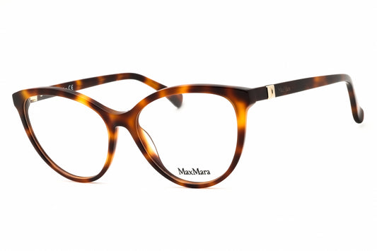 Max Mara MM5024-052 eyeglasses in dark havana frame with clear demo lenses