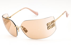 Miu 0MU 54YS-ZVN20F Gold Rectangular Sunglasses 80mm