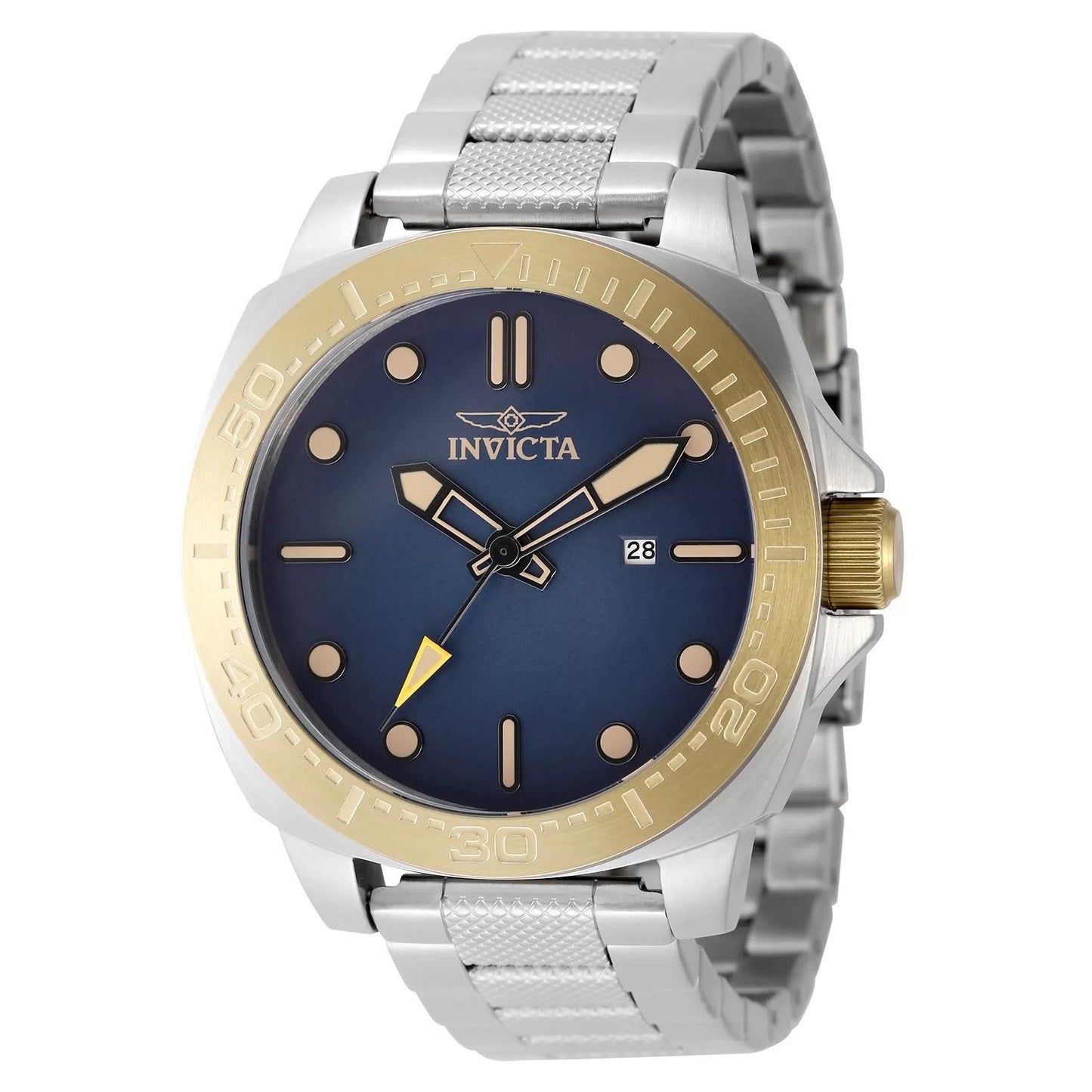 Invicta 49101 watch with blue dial and stainless steel band