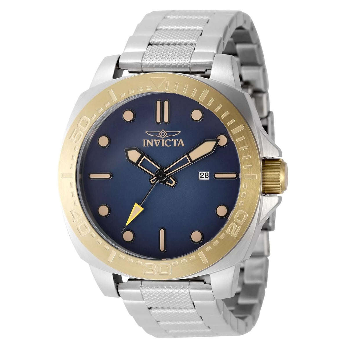Invicta 49101 watch with blue dial and stainless steel band