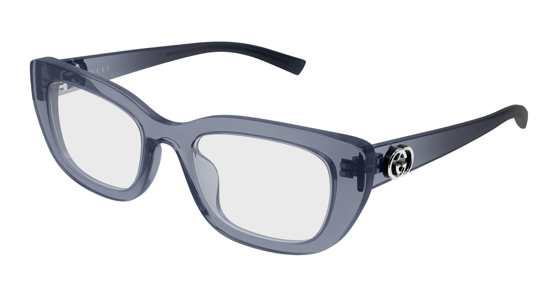 Gucci GG2027o-003 eyeglasses in grey frame with clear lenses