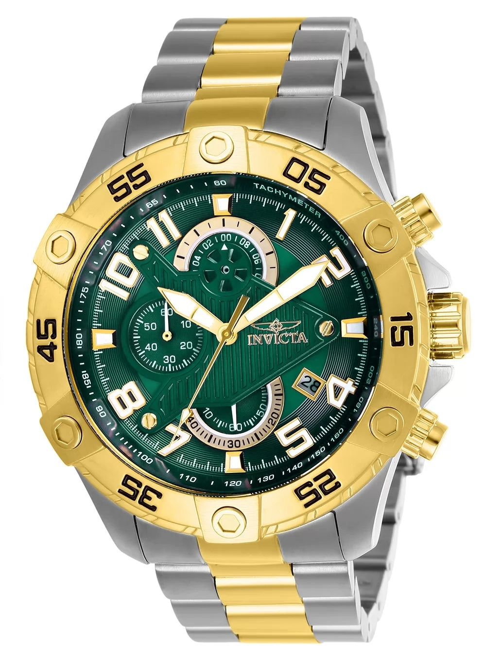 Invicta 26099 Quartz Watch Green Dial Stainless Steel 48mm Men