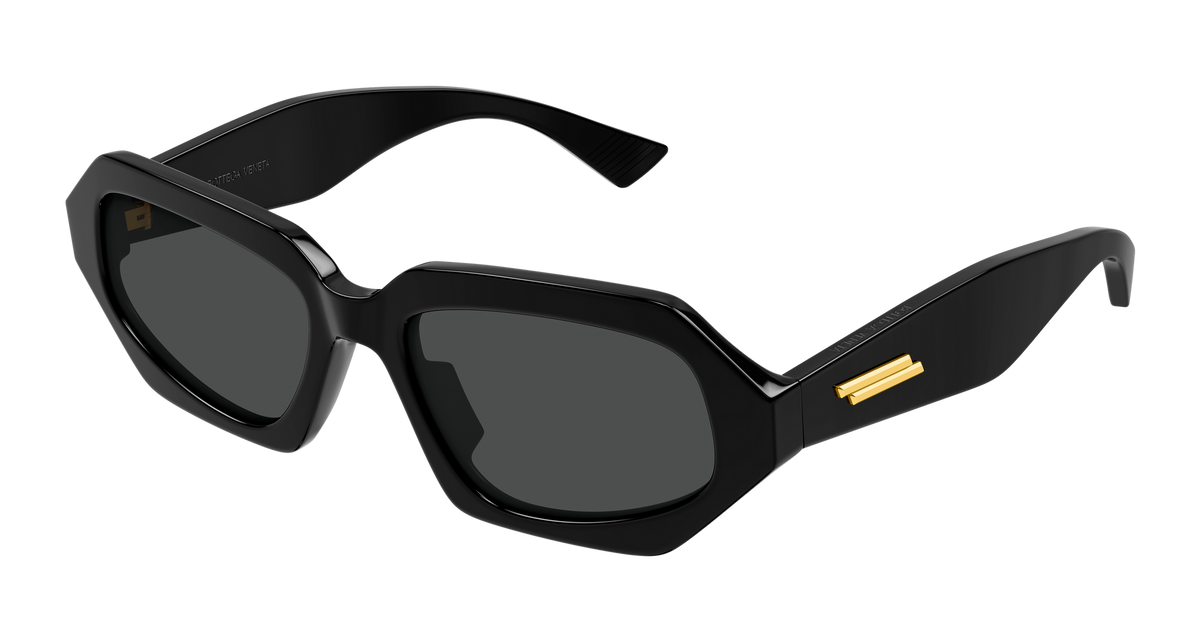 Bottega Veneta BV1502S-001-54 Black Rectangular  54mm Sunglasses