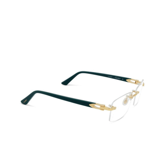 Cartier CT0287O-009 Gold Green Rectangular Eyeglasses 54mm Eyeglasses