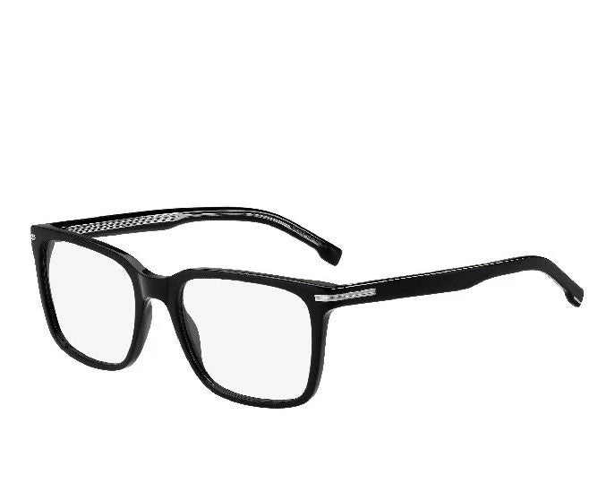 Hugo Boss BOSS1602-807-55 Black Rectangle Eyeglasses 55mm Eyeglasses