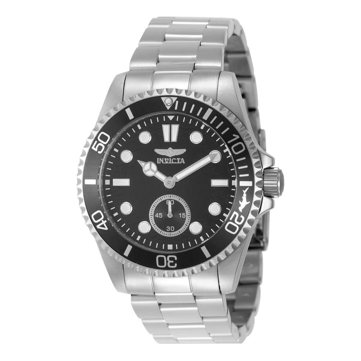 Invicta 49421 watch with black dial and stainless steel band