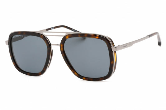 Hugo Boss BOSS 1235/S-04HU Havana Dark Ruthenium Rectangular Sunglasses 55mm