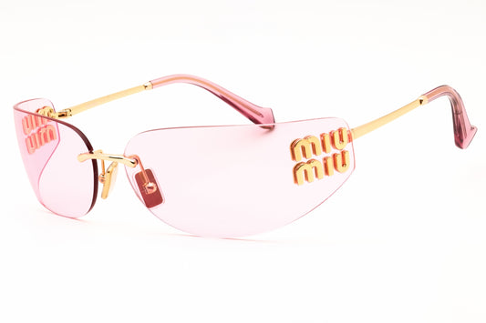 Miu Miu 0MU A51S-5AK90Y sunglasses in gold frame with pink infrared lenses