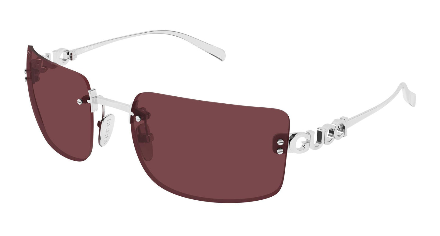 Gucci GG2038S-002 sunglasses in pink frame with silver red lenses
