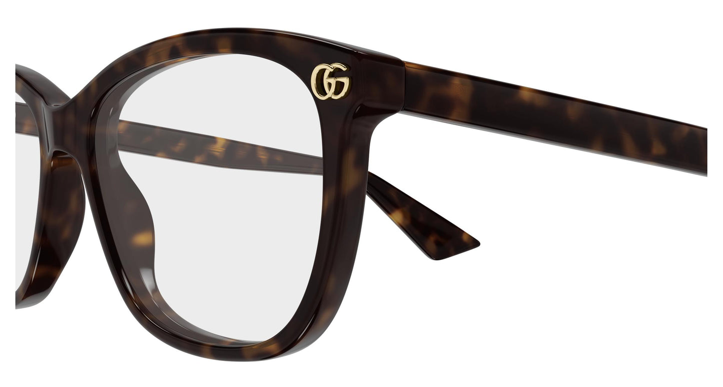 Gucci GG2113o-007 eyeglasses in havana frame with clear lenses