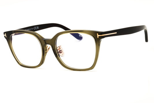 Tom Ford FT6103-D-B-096 shiny dark green Rectangular Eyeglasses 53mm Eyeglasses
