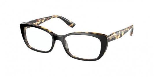 Miu Miu MU07TV-3891O1-53 eyeglasses in black havana frame with clear lenses