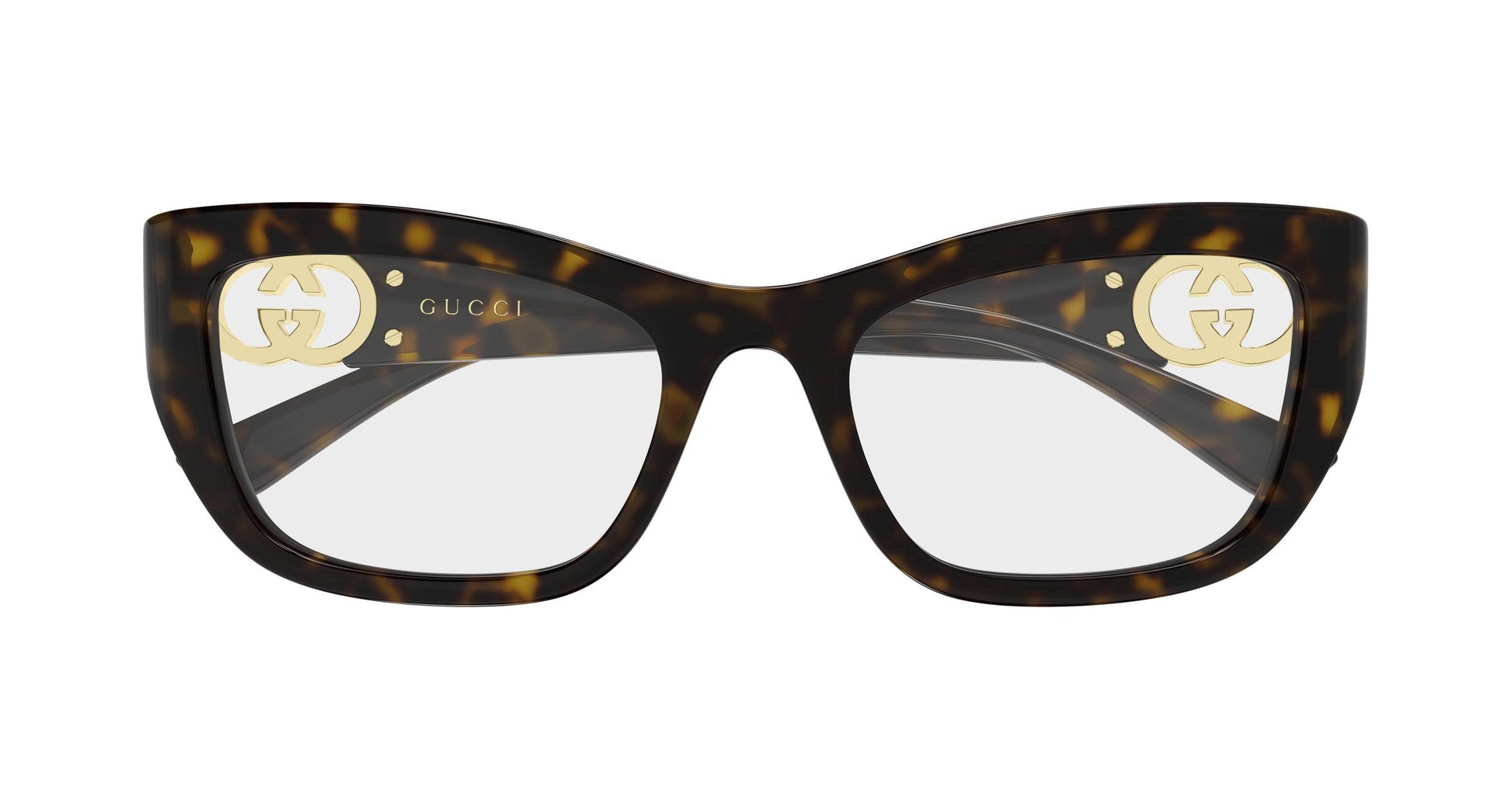 Gucci GG2125o-002 eyeglasses in havana frame with clear lenses