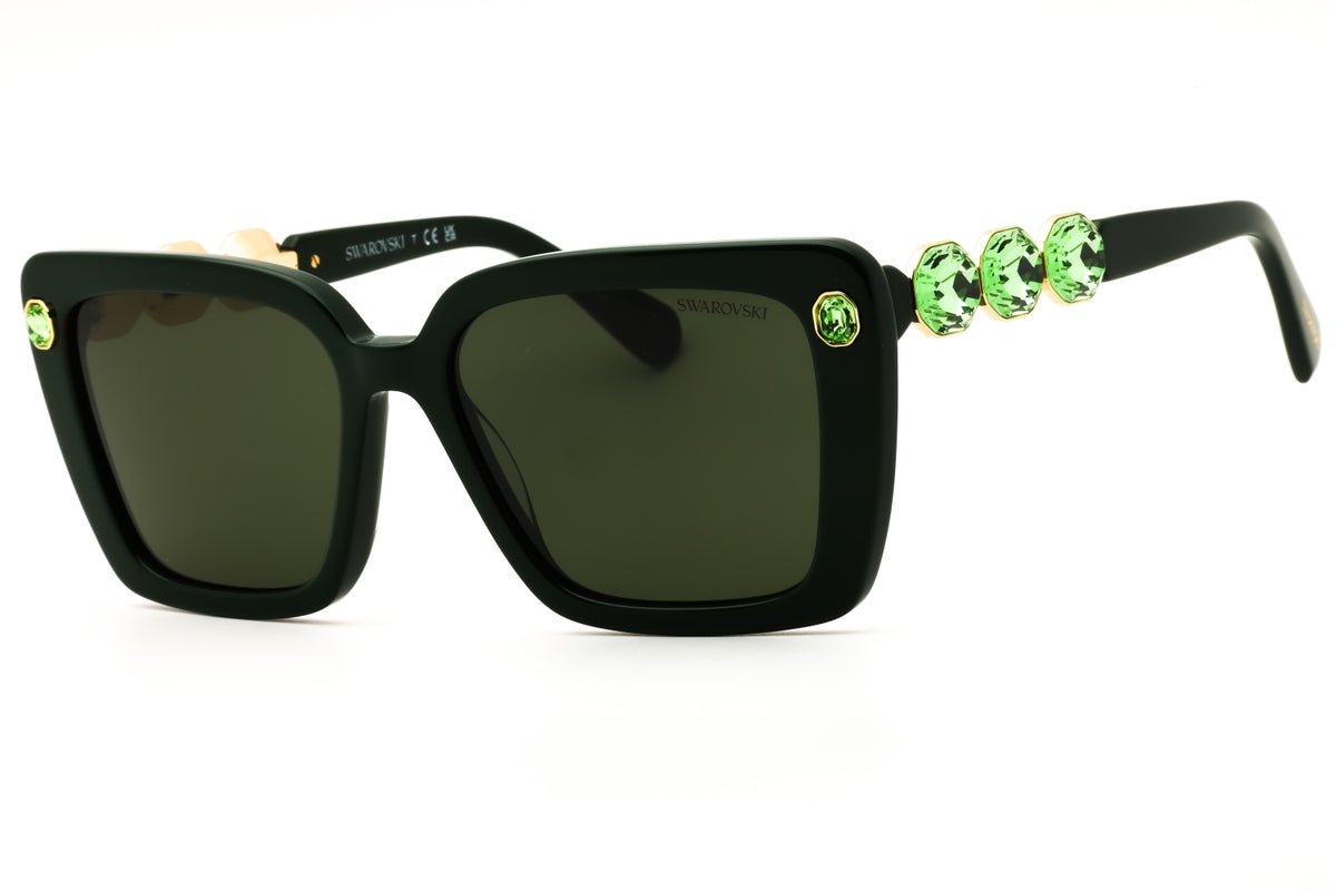 Swarovski SK6032-102671 Green Rectangular Sunglasses 55mm Sunglasses