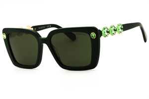 Swarovski SK6032-102671 Green Rectangular Sunglasses 55mm