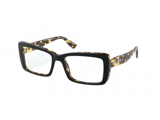 Miu Miu 0MU03SV-389101-52 Black Geometric EYEGLASSES 0mm Eyeglasses