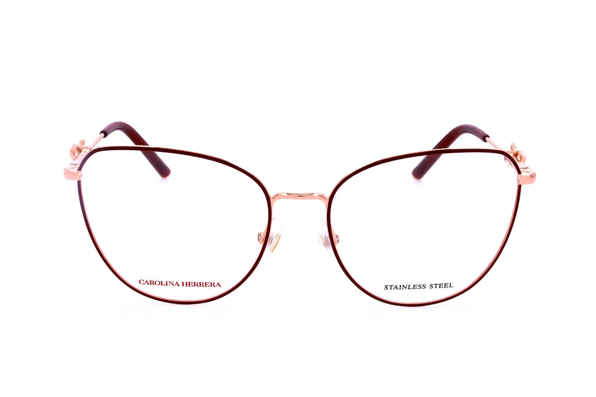 Carolina Herrera HER-0220 AU2 Pink Red Rectangle Eyeglasses 56mm Eyeglasses