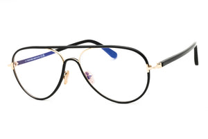Tom Ford FT5897-B-001 shiny black Rectangular Eyeglasses 57mm Eyeglasses