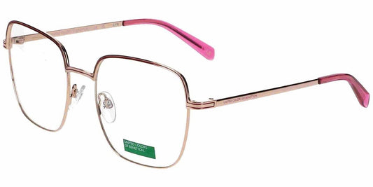 Benetton BEO3092-453 eyeglasses in shiny light rose gold frame with clear lenses