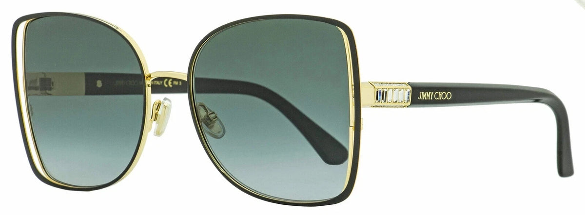 Jimmy Choo 0FRIEDA-S-2M2-57 Black Gold Aviator SUNGLASSES 57mm Sunglasses