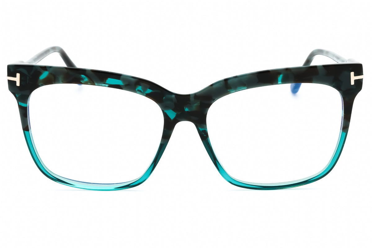 Tom Ford FT5768-B-056 Shiny Teal Rectangular Eyeglasses 54mm Eyeglasses