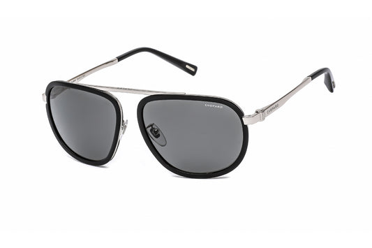 Chopard SCHC31-579W sunglasses in shiny palladium frame with smoke lenses