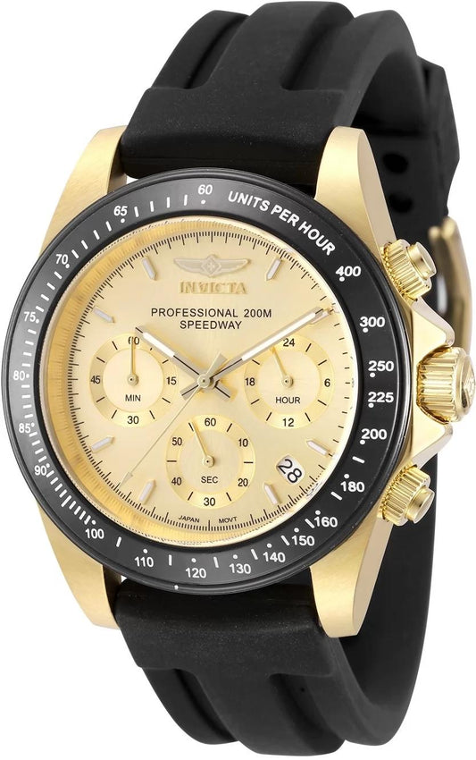 Invicta 50761 watch with gold dial and silicone band