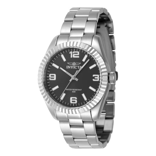 Invicta 47463 watch with black dial and stainless steel band