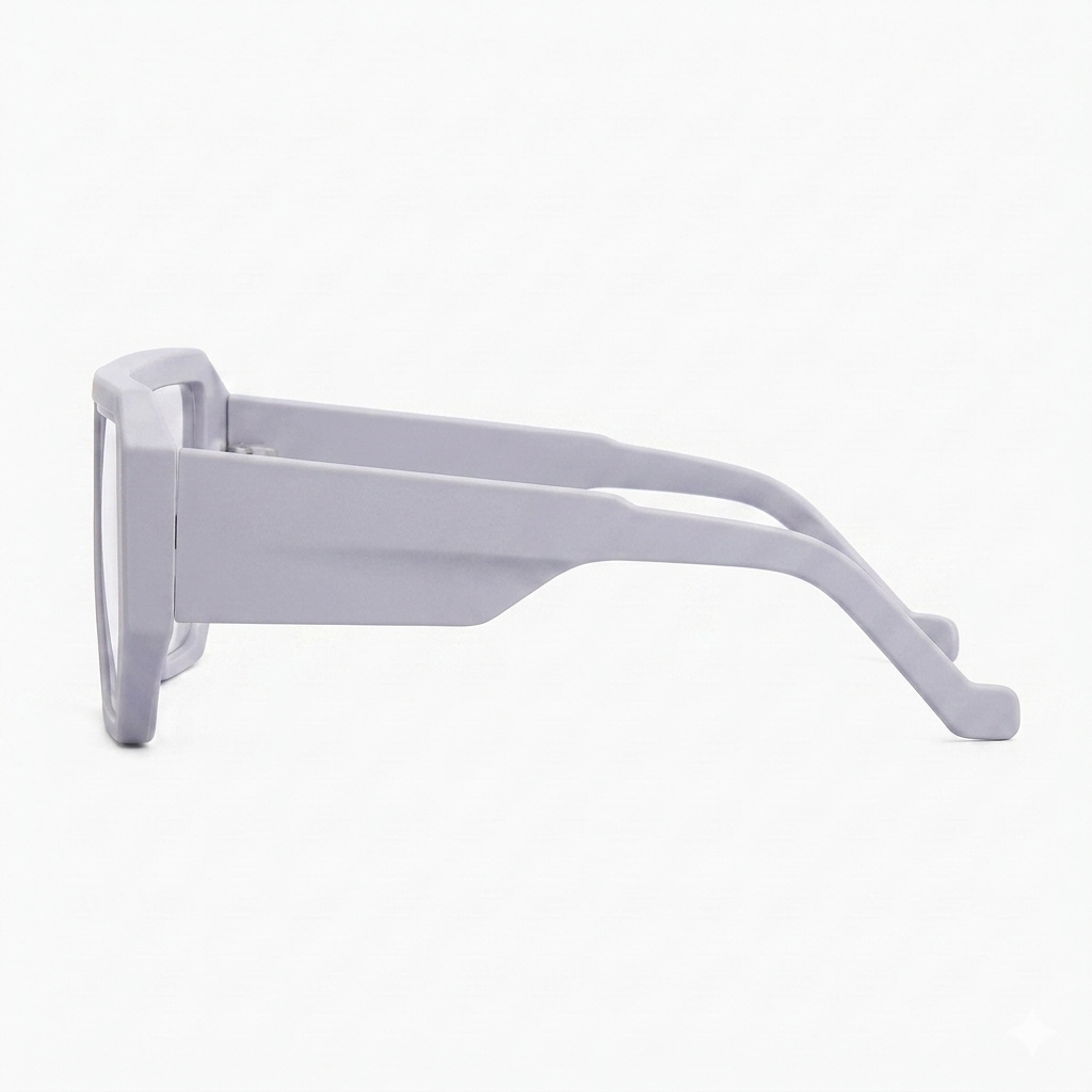 Vava BL0036-LGRY-Mat SIL eyeglasses in light grey matte silver hinge frame with clear lenses