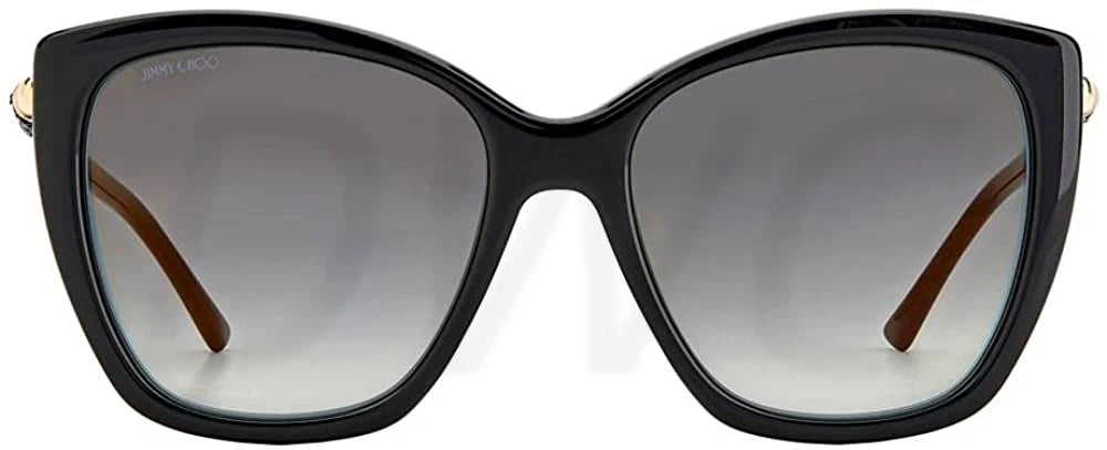 Jimmy Choo 0ROSE-S-807-55 Black/Gold Rectangle Sunglasses 55mm