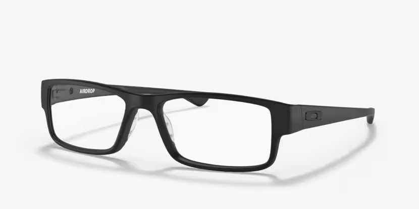 Oakley 0OX8046-SATIN BLACK eyeglasses in black frame with clear lenses