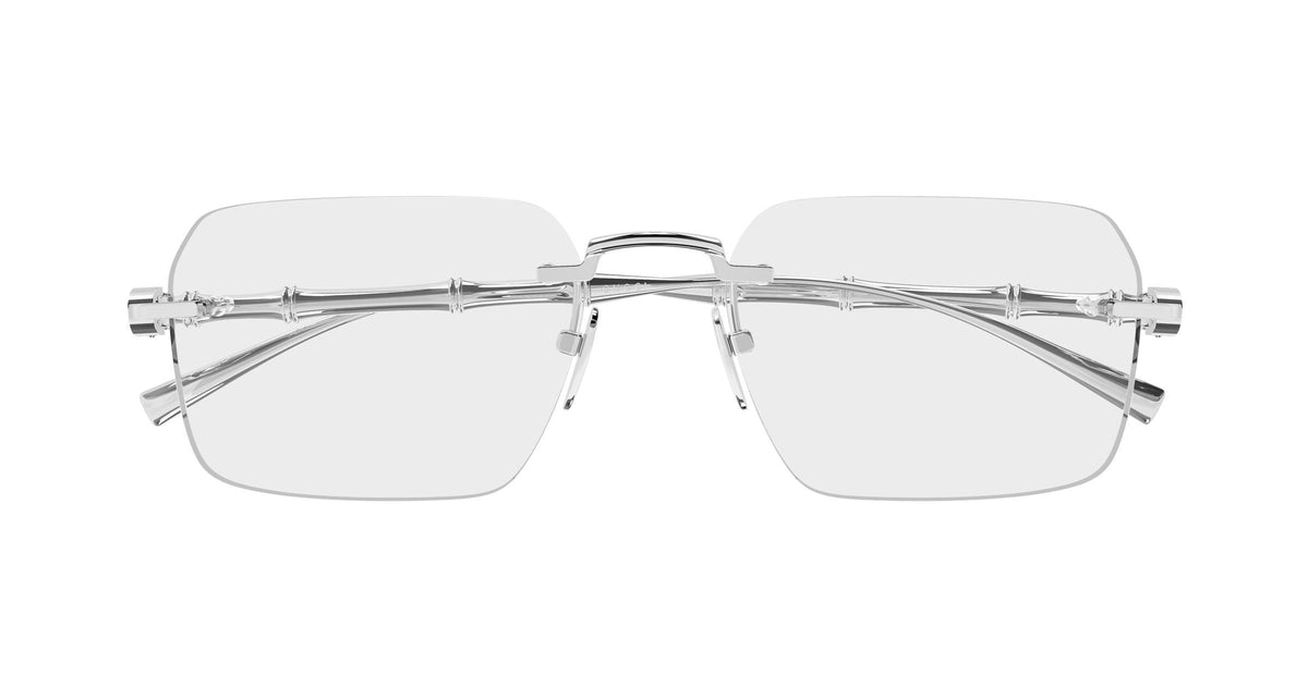 Gucci GG2154o-001 eyeglasses in silver frame with clear lenses