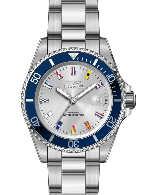 Invicta 49885 watch with silver dial and stainless steel band