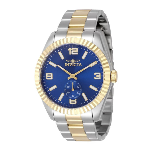 Invicta 49387 watch with blue dial and stainless steel band